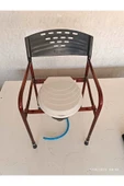 medikaltec Taharet Musluklu Seyyar Katlanabilir Hasta Yaşlı Tuvalet Sandalyesi Klozetli Wc Li Oturak thumbnail 2
