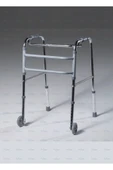 MEDİKALCİM Walker Wolker Haraketli Katlanabilir Hasta Yürüteci Lüx Aliminyum Parlak Krom Tekerlekli thumbnail 1