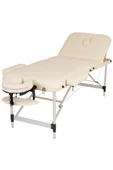 MEDİKALCİM Katlanabilir 3 Parçalı Metal Masaj Masası,çanta Tipi Masaj Ve Tedavi Yatağı Beyaz thumbnail 1