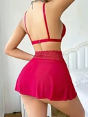 NIGHTLIGHT 3720-1 EROTİK GECELİK KIRMIZI L-XL thumbnail 2