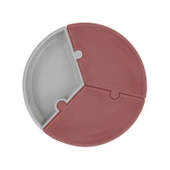 OiOi Puzzle Vakum Tabanlı Silikon Tabak Velvet Rose / Powder Grey - 1