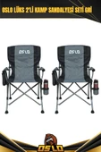 Oslo Lüks 2'li Kamp Sandalye Seti Gri thumbnail 1
