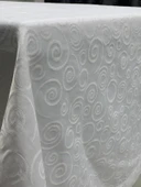 NİVEMESHOME 140X200 BEYAZ DAİRE SEMBOL LEKE TUTMAZ MASA ÖRTÜSÜ - 7