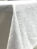 NİVEMESHOME 140X200 BEYAZ DAİRE SEMBOL LEKE TUTMAZ MASA ÖRTÜSÜ - 4