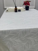 NİVEMESHOME 140X200 KREM YAPRAK DESENLİ LEKE TUTMAZ MASA ÖRTÜSÜ - 3