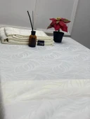 NİVEMESHOME 140X200 KREM YAPRAK DESENLİ LEKE TUTMAZ MASA ÖRTÜSÜ - 7