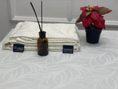 NİVEMESHOME 140X200 KREM YAPRAK DESENLİ LEKE TUTMAZ MASA ÖRTÜSÜ - 1