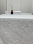 NİVEMESHOME 140X180 BEYAZ DAİRE SEMBOL LEKE TUTMAZ MASA ÖRTÜSÜ - 3