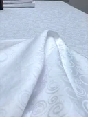 NİVEMESHOME 140X200 BEYAZ DAİRE SEMBOL LEKE TUTMAZ MASA ÖRTÜSÜ - 5