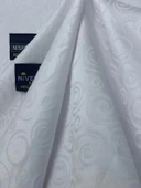 NİVEMESHOME 140X280 BEYAZ DAİRE SEMBOL LEKE TUTMAZ MASA ÖRTÜSÜ - 6