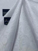 NİVEMESHOME 140X240 BEYAZ DAİRE SEMBOL LEKE TUTMAZ MASA ÖRTÜSÜ - 2