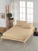 NİVEMESHOME 160*200 BEJ LASTİKLİ ÇARŞAF SETİ - 1