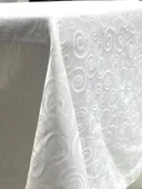 NİVEMESHOME 140X240 BEYAZ DAİRE SEMBOL LEKE TUTMAZ MASA ÖRTÜSÜ - 7