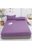 NİVEMESHOME 160*200 MOR LASTİKLİ ÇARŞAF SETİ - 1