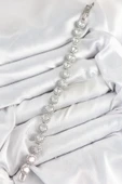 Pirinç Zirkon Taşlı Daire Baget Model Gümüş Renk VIP Seri Kadın Bileklik - EBJ250726W36781 thumbnail 2