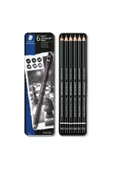 Staedtler  Mars Lumograph Black Dereceli Kalem 6 lı Set Metal Kutu - 1