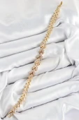 Pirinç Zirkon Taşlı Sıralı Ok Model Gold Renk Kadın Bileklik - EBJ250726W36793 thumbnail 2