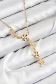Zirkon Taşlı Çiçek Model Gold Renk Kadın Kolye - EBJ250726W36938 thumbnail 1