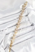 Pirinç Zirkon Taşlı Yonca Baget Model Gold Renk VIP Seri Kadın Bileklik - EBJ250726W36778 thumbnail 2
