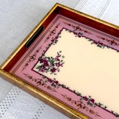 Glore A08- Roses El Geçmeli Tepsi 31x46 - 5