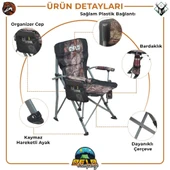 Oslo Lüks 4'lü Kamp Sandalye Seti Kamuflaj thumbnail 3