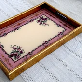Glore A08- Roses El Geçmeli Tepsi 31x46 - 2