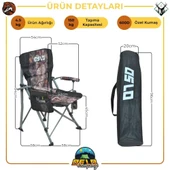 Oslo Lüks 4'lü Kamp Sandalye Seti Kamuflaj thumbnail 4