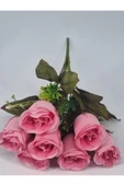 35 Cm Şeker Pembe Yakamoz Gülü – 7’li Yapay Gül Buketi, Dekoratif ve Zarif Aranjman - 4