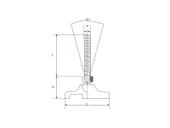 Polyamid Tabanlı Mafsallı Makine Ayak   M12x100 Çap80 - 2