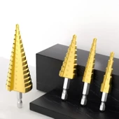 Buffer® 3 Parça Kademeli Matkap Ucu Paslanmaz Uç Alüminyum Sac Demir Delme Seti - 4