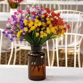 Nettenevime 6lı Set Yapay Çiçek Sazlı Lotus Karışık Renk 7 Dal Plastik  30cm thumbnail 4