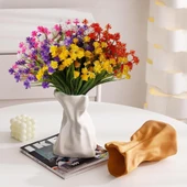 Nettenevime 6lı Set Yapay Çiçek Sazlı Lotus Karışık Renk 7 Dal Plastik  30cm thumbnail 2