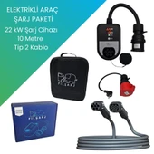 Filşarj Elektrikli Araç Şarj Paketi 22 Kw Şarj Cihazı + 10 M Tip 2 Kablo - 1