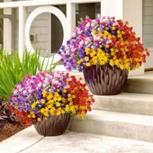 Nettenevime 6lı Set Yapay Çiçek Sazlı Lotus Karışık Renk 7 Dal Plastik  30cm thumbnail 6