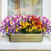 Nettenevime 6lı Set Yapay Çiçek Sazlı Lotus Karışık Renk 7 Dal Plastik  30cm thumbnail 5