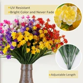 Nettenevime 6lı Set Yapay Çiçek Sazlı Lotus Karışık Renk 7 Dal Plastik  30cm thumbnail 3