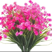 Nettenevime 6lı Set Yapay Çiçek Sazlı Lotus Pembe Renk 7 Dal Plastik  30cm thumbnail 1