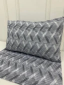 NİVEMESHOME MOR ÇİZGİLİ DESEN 2 Lİ YASTIK KILIFI KAPAKLI 50X70 - 2