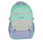Relaxion Yeni Sezon Kalemlikli Yeşil-Mor Premium Klinkır Okul Sırt Çantası (1513) thumbnail 2