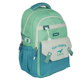 Relaxion Yeni Sezon Kalemlikli Yeşil-Mavi Premium Klinkır Okul Sırt Çantası (1513) - 2