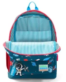 Coral High Kids Çivit Kırmızı Uzay Desenli Dört Bölmeli USB'li Okul Sırt Çantası 23290 thumbnail 3