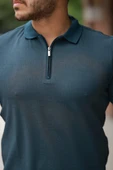 Erkek Fermuarlı Yaka Kısa Kollu Tişört thumbnail 3
