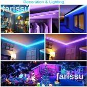 5 Metre 12 Renkli LED Şerit Işık | Esnek Dekoratif Aydınlatma | Uzaktan Kumandalı | Enerji Tasarruflu - 6