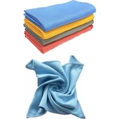 %100 MİCROFİBER BAKLAVA DESEN CAM BEZİ MAVİ 50X70 APM thumbnail 2