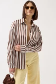 Çizgili Saten Gömlek thumbnail 1