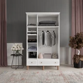 Comiet Soho 3 Kapaklı MDF Beyaz Gardırop - 3