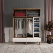 Comiet Soho 4 Kapaklı Çekmeceli MDF Aytaşı Gardırop - 3