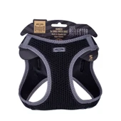 Doggie Havalı Dokuma Reflektörlü Küçük Irk Göğüs Tasması Siyah 32-38 cm (ARG-S) thumbnail 1