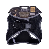 Doggie Havalı Dokuma Reflektörlü Küçük Irk Göğüs Tasması Siyah 38-44 cm (ARG-M) thumbnail 2