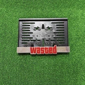Motorsiklet Plakalık Wasted Lazer Kesim 3D Kabartmalı Model Motor Plakalığı - 1